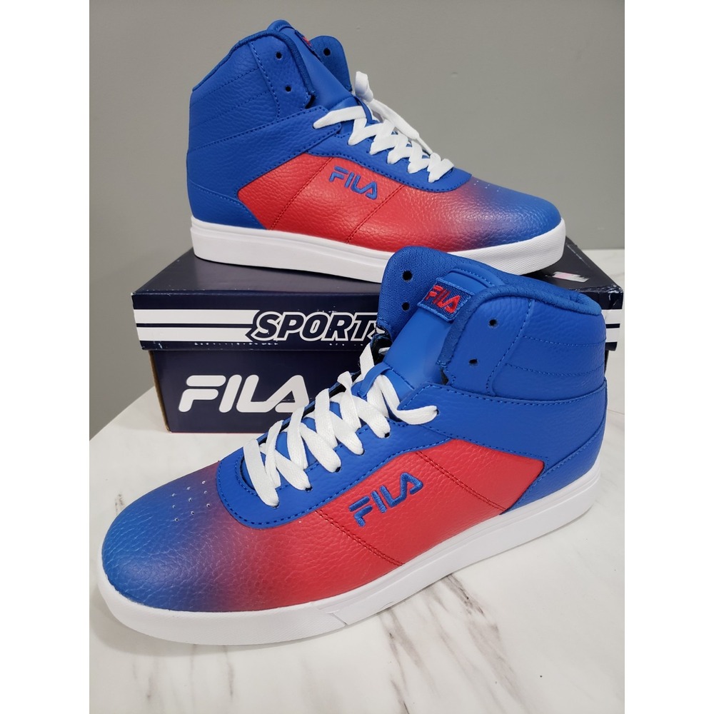 RARE FILA Impress LL Fade‎ Men's Size 9 High Top Sneaker Blue Red Shoes Mid